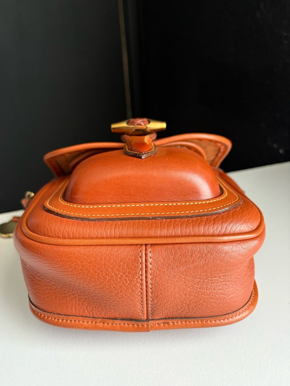 Dooney & Bourke awl British Tan Leather mini Outback Square Crossbody Bag - Picture 4 of 16